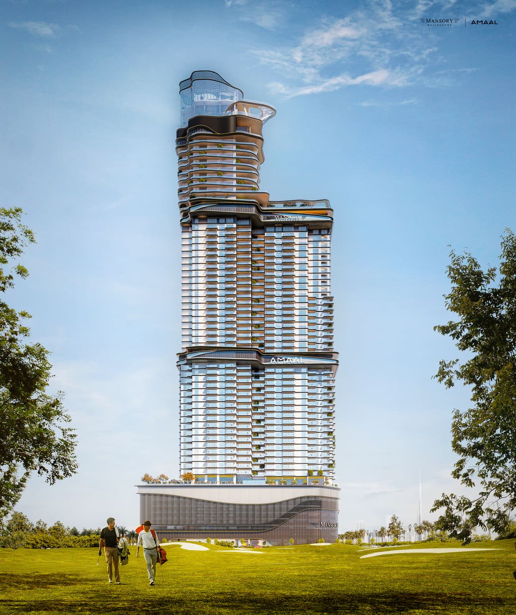 The MANSORY Residences towers rising above the Meydan Horizon landscape