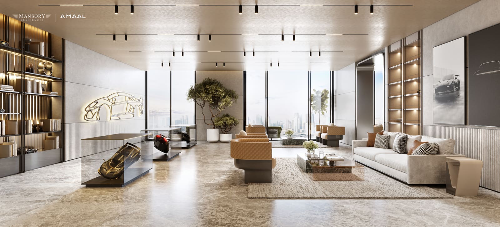The MANSORY Lounge on Level 40, a private club lounge in the brand's design language